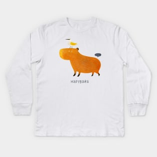 Hapybara Capybara Kids Long Sleeve T-Shirt